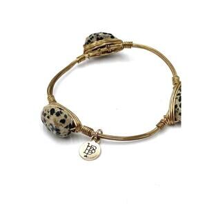 Bourbon and Boweties Bracelet Bangle 7.25”Dalmatian Jasper